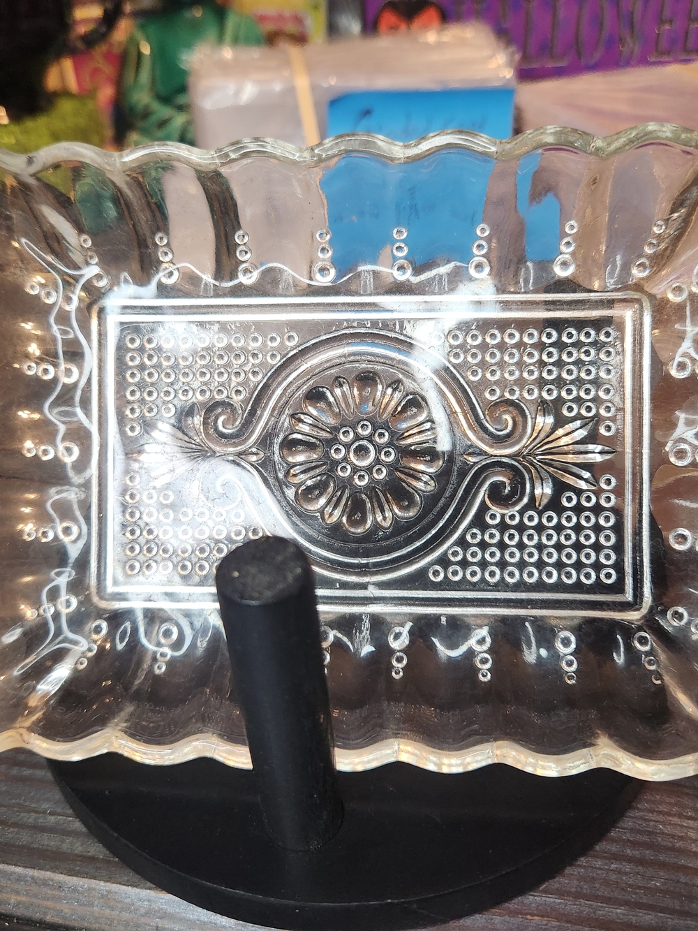 Clear Glass Decorative Vanity Serving Tray, 8 Inch X 4 Inch